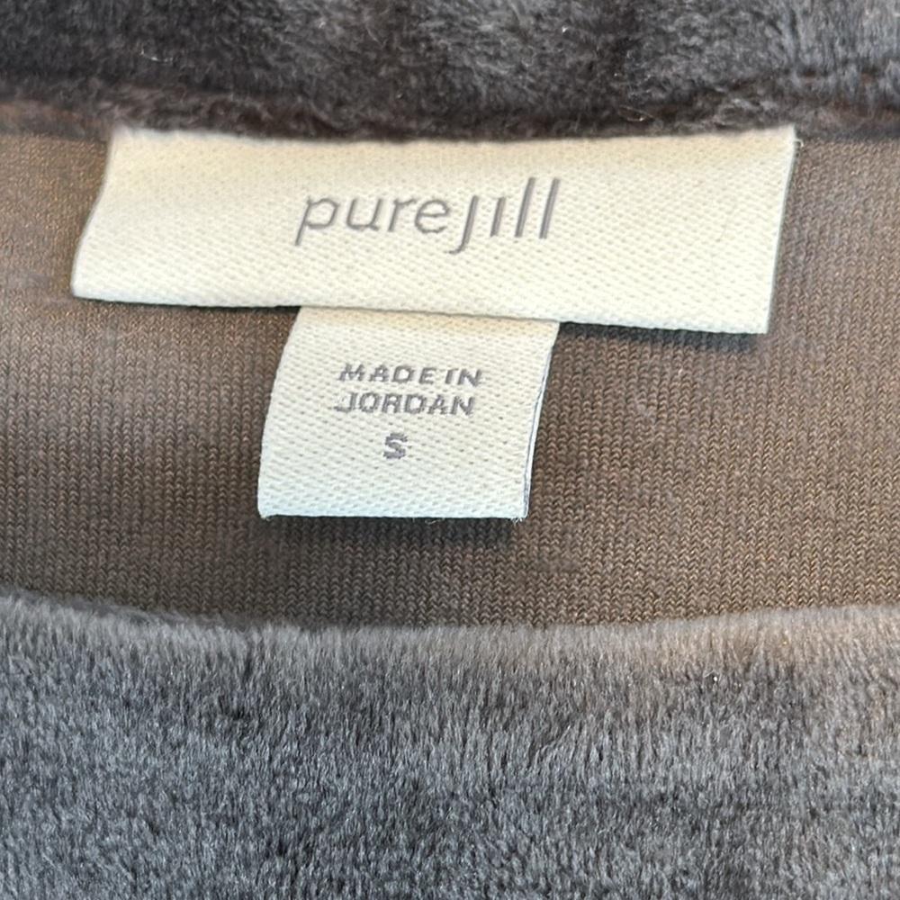 Pure Jill dark gray velour feel oversized  long sleeve top size S - Picture 8 of 9